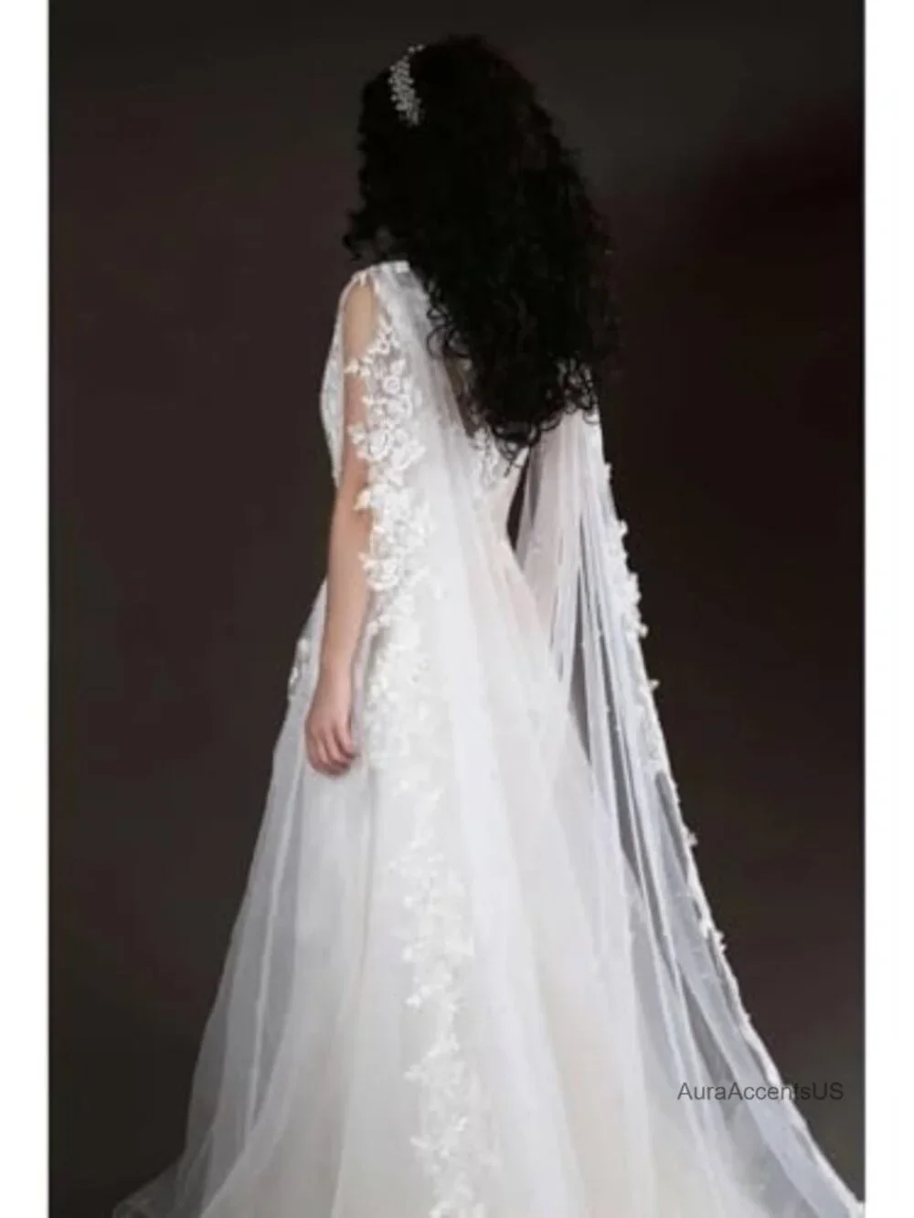Lace Bridal Cape Cathedral Wedding Veil Shawl Long Tulle Wrap